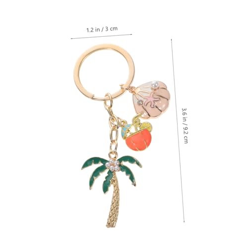 VANZACK 2 Stück Kokosnuss Charm Schlüsselanhänger mit Perle und Tropischem Palmenmotiv Leichter Hawaii für Rucksack Tasche Schlüssel Sommer Deko von VANZACK
