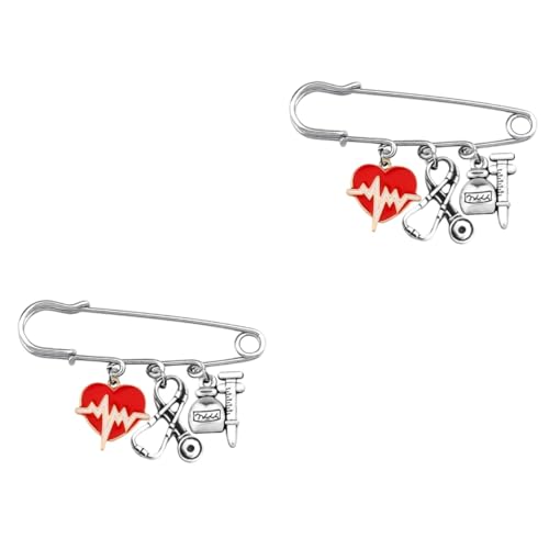 VANZACK 2 Stück Krankenschwester Brosche Anstecknadel für Damen Einzigartiges Design Jeans Taschen Pullover Stilvolles Zubehör für Jede Gelegenheit Tolle Geschenkidee für Pflegepersonal von VANZACK