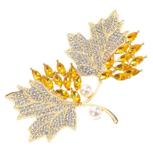 VANZACK 2 Stück Maple Leaf Brosche für Damen Perlen Anstecknadel für Kleidung Accessoire für Thanksgiving Festliche Anlässe Langlebig von VANZACK