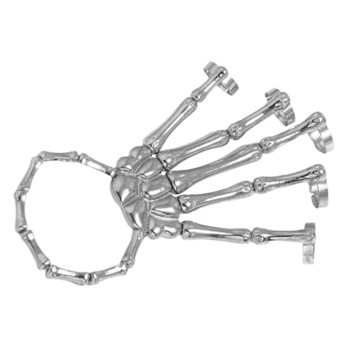 VANZACK 2 Stück Metall Skelett Hand Armband Gothic Punk Handschmuck Halloween Accessoire für Männer und Frauen Modisch Leicht und Komfortabel von VANZACK