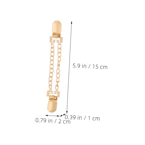 VANZACK 2 Stück Metallic Strickjacken Clips Damen Pullover Clips mit Kettenverschluss Leichte Langlebige Cardigan für Kleider Schals Blusen Praktische Kleidungsklammern von VANZACK