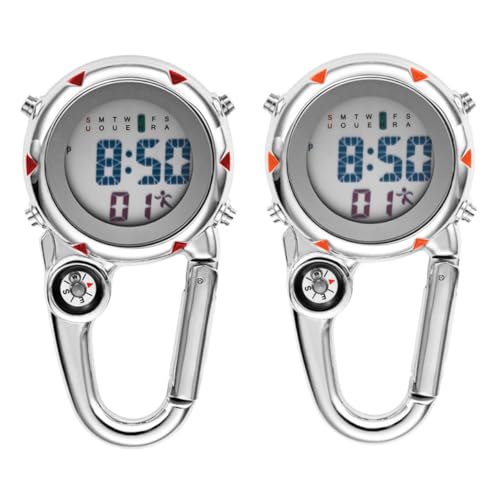 VANZACK 2 Stück Outdoor Taschenuhren Uhren Für Herren Campinguhr Camping Taschenuhr Kletteruhr Tragbare Clip Uhr Leuchtende Clip Uhr Mehrzweck Metalluhr Schnallenuhr Aus Edelstahl VANZACK 2 Stück Outdoor Taschenuhren Uhren Für Herren Campinguhr Camping Taschenuhr Kletteruhr Tragbare Clip Uhr Leuchtende Clip Uhr Mehrzweck Metalluhr Schnallenuhr Aus Edelstahl von VANZACK