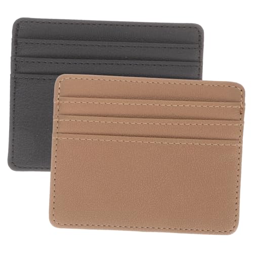 VANZACK 2 Stück PU Kartenhüllen mit RFID Schutz Schützende Ausweishüllen für Kreditkarten Buskarten Sozialversicherungskarten Multifunktionale Kartenetuis in Schwarz und Braun Langlebig von VANZACK