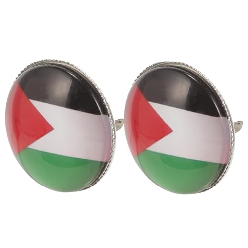 VANZACK 2 Stück Palästina Flaggen Broschen Metall Anstecknadeln für Männer Revers Abzeichen Modisches Accessoire für Hemd Hut Jacke von VANZACK