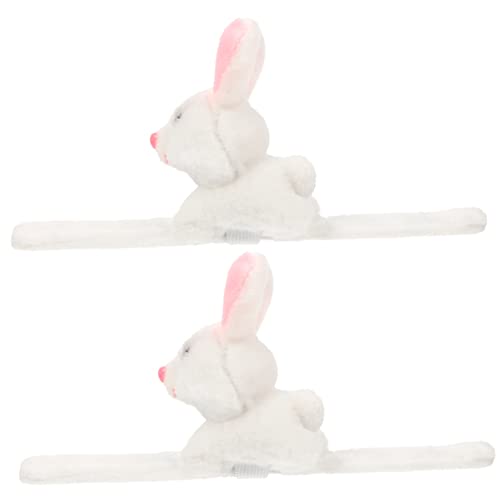 VANZACK 2 Stück Plüsch Schnapparmband mit Süßem Hasenmotiv Verstellbares Kuscheltier Armband für Flexible Geburtstags Mitgebsel für Zoo und Themenpartys von VANZACK