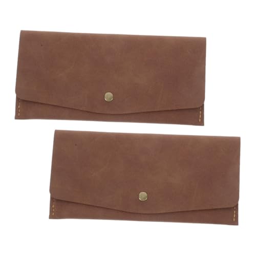 VANZACK 2stücke Pu Kartenhalter Geldbörse Mit Mehreren Kartenfächern Schlanke RFID Bifold Für Bargeld Organisation Unisex Vintage Design Aus Zinklegierung Für Business Travel von VANZACK