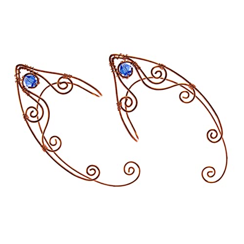 VANZACK 2 Stück Retro Ohrclips Goldfarbene Ear Bone Cuff Kreative Handgefertigte Ohrklemme Frei von Ohrlöchern Damen Ohrschmuck Für Festliche Anlässe Valentinstag Weihnachten Halloween von VANZACK