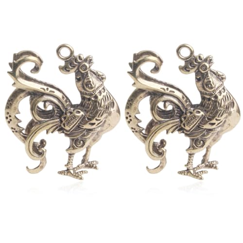 VANZACK 2 Stück Rooster Messing Charms Retro Huhn Anhänger für DIY Schmuck und Bastelarbeiten für Schlüsselanhänger und Dekoration VANZACK 2 Stück Rooster Messing Charms Retro Huhn Anhänger für DIY Schmuck und Bastelarbeiten für Schlüsselanhänger und Dekoration von VANZACK