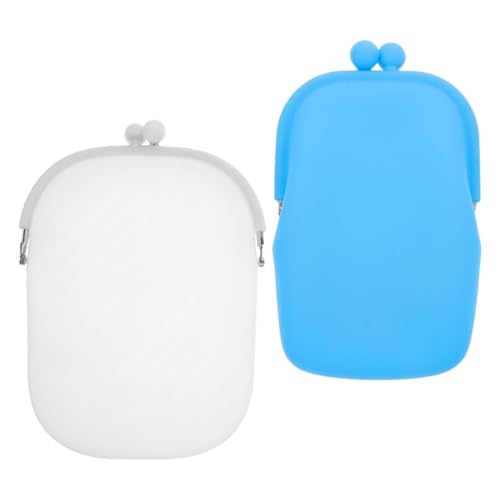 VANZACK 2 Stück Silikon Portemonnaie Kleingeldbeutel Kleine Geldbörse Damen Multifunktional Münzbeutel Geldbeutel Tragbar für Münzen Karten Schlüssel von VANZACK