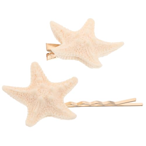 VANZACK 2 Stück Retro Haarspangen mit Sternmotiv Kunststoff und Zinklegierung Multifunktionale Haarclips für Frauen Meerjungfrauen Haarschmuck Strand Haaraccessoire von VANZACK