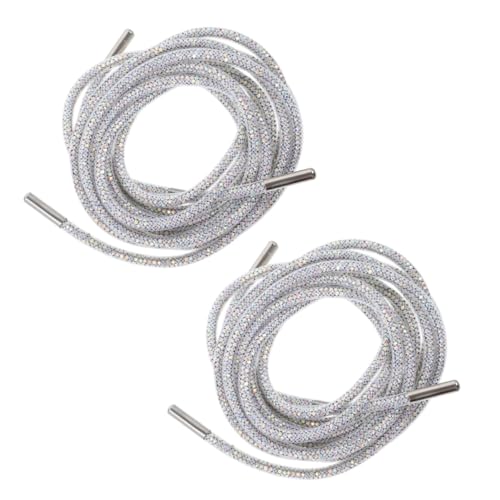 VANZACK 2 Stück Strass Schnürsenkel Glitzernde Runde Funkelnde Schuhbänder für Sneaker Boots Damen Modische Glitzernde Dekoration aus Baumwollseil Langlebig und Vielseitig von VANZACK