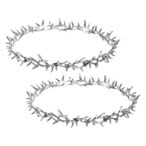 VANZACK 2 Stück Teiliges Braut Tiara Krone Haarschmuck mit Blättern Hochzeits Stirnband Robustem Metall für Damen und Mädchen Elegantes Accessoire für Partys und Veranstaltungen von VANZACK