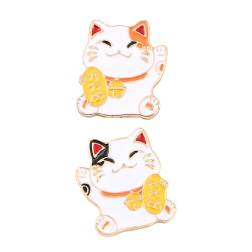 VANZACK 2 Stück Teiliges Fortune Cat Broschen Cartoon Mini Anstecknadeln aus Hochwertiger Modisches Kleidungszubehör für Festival Party und für Katzenliebhaberinnen von VANZACK