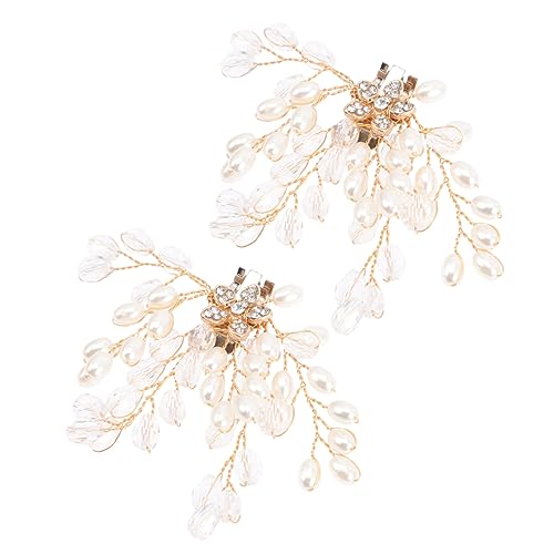 VANZACK 2 Stück Teiliges Kristall Perlen Schuhclips Abnehmbare Strass Schuhschnallen Elegante Hochzeit Party Prom Schuhdekoration für Damen und Mädchen von VANZACK