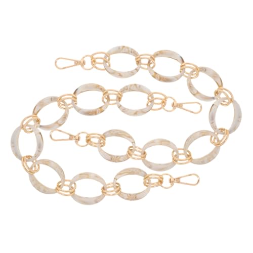 VANZACK 2 Stück Teiliges Vintage Runde Acrylkette Handtaschen Schultergurt Robust Modisch DIY Zubehör Beige für Klassische und Moderne Taschen von VANZACK