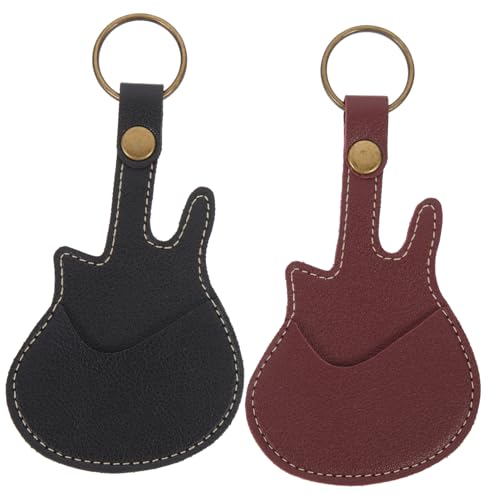 VANZACK 2 Stück Tragbare Gitarre Plektrum Aufbewahrungstasche Robuste Gitarre Zubehör Organizer Schwarz für Plektren und Gitarrenstimmclips von VANZACK