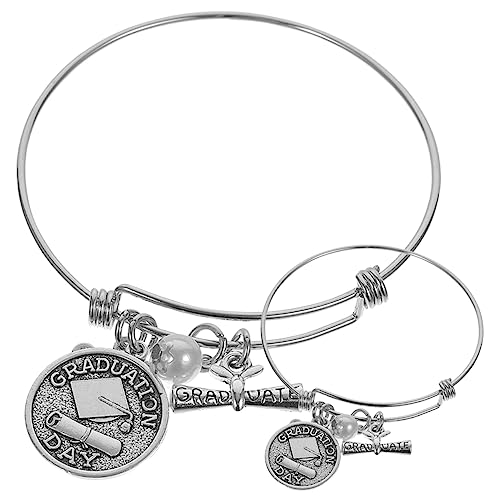 VANZACK 2 Stück Verstellbare Armbänder mit Abschluss Elementen Graduierung Schmuck für Abschlussfeier von VANZACK