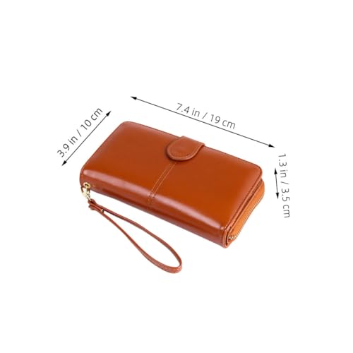 VANZACK 2 Stück Vintage Damen Geldbörse PU Große Kapazität Kompaktes Portemonnaie mit Handyfach Vielseitige Handtasche Braun und Weinrot Praktischer Organizer für Alltag und Reise von VANZACK