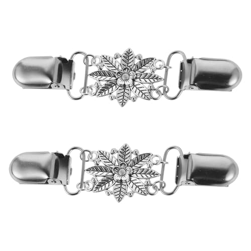 VANZACK 2 Stück Vintage Damen Schalclip Eleganter Blüten cardigan Clip aus Zinklegierung Vielseitiger Pullover Kragenhalter für Schals Tücher und Strickjacken Modisches Retro von VANZACK