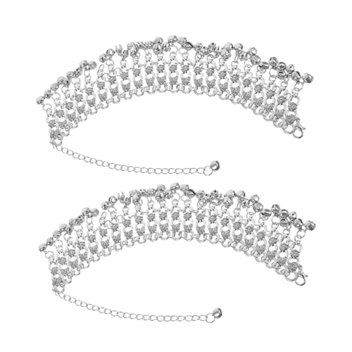 VANZACK 2 Stück Vintage Glocken Fußkettchen Beaded Layered Anklet Verstellbar Boho Fußkette Mit Klingel Für Frauen Strand Tanz Festival Schmuck von VANZACK