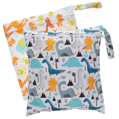 VANZACK 2 Stück wasserdichte Faltbare Aufbewahrungstaschen mit Reißverschluss Multifunktionale Windel Periodentaschen für Tragbare Organizer für Nasse und Trockene Gegenstände Leicht und von VANZACK