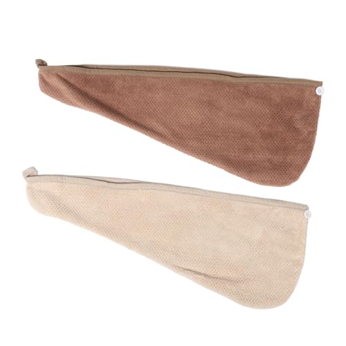VANZACK 2 Stücke Korallen Fleece Trockenes Haar Kappe Haar Turban Handtuch Super Saugfähige Haar Kappe Schnell Trocknende Haar Turban von VANZACK