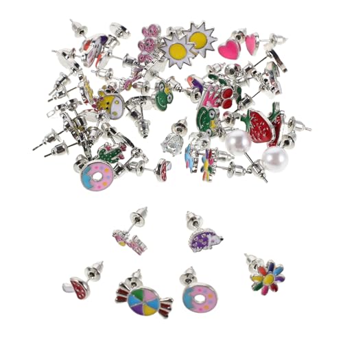 VANZACK 20 Paare Cartoon Obst Ohrstecker Kawaii Gemüse Tier Motiv Kleine Herz Ohrringe Vielseitig für Alltag Schmuck Zubehör von VANZACK