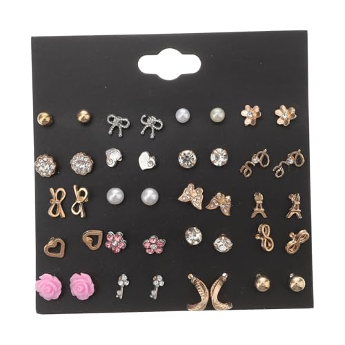 VANZACK 20 Paare Modische Alloy Ohrstecker Set mit Eleganten Perlen und Schneeflocken design Vielseitig Kombinierbar Hautfreundlich Langlebig Geeignet für Alltag und Besondere Anlässe von VANZACK