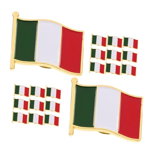 VANZACK 20 Stück Italienische Flagge Broschen Anstecknadeln aus Metall für Rucksäcke Schals und Kleidung Dekorative Nationalflagge Anstecker mit Butterfly verschluss Vielseitiges von VANZACK