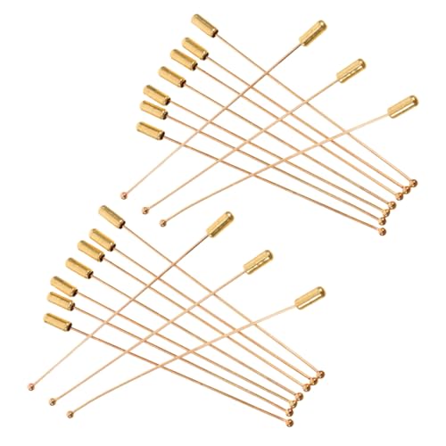 VANZACK 20 Stück Metall Stecknadeln Broschennadel Stab – Sicherheitsbrosche Lange Nadel Und Stopperende Für Die Herstellung Von DIY Schmuck Und Kostümzubehör von VANZACK