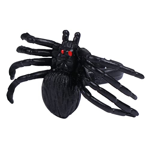 VANZACK 20 Stück Teiliges Halloween Spinnen Ring Set aus Kunststoff Verstellbare Schwarze Spinnenringe mit Leuchteffekt Wiederverwendbar Gruseliges Partyzubehör für Halloween Dekoration von VANZACK