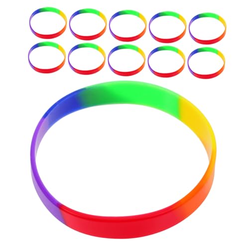 VANZACK 20 Stück Teiliges Silikon armband Regenbogenfarben für Pride Month Verstellbare Gummiarmbänder für Erwachsene Strapazierfähige Inklusive Wristbands für Party und Lgbt Parade von VANZACK
