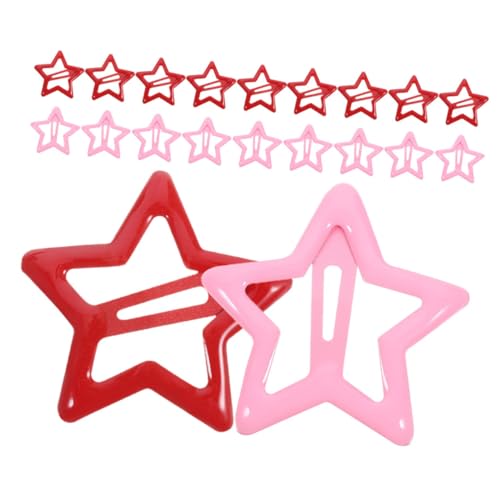 VANZACK 20 Stück Teiliges Stern Haarspangen aus Metall mit Schnappverschluss Rutschfest Komfortabel und Langlebig Haarklammern für Frauen Mädchen Modischer Haarschmuck Rot von VANZACK