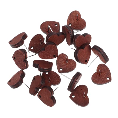 VANZACK 20stücke Diy Herzförmige Holzohrringe Blanko Holzausschnitte Zum Selbermachen Zubehörset Für Ohrstecker Aus Unbehandeltem Holz Für Damen von VANZACK