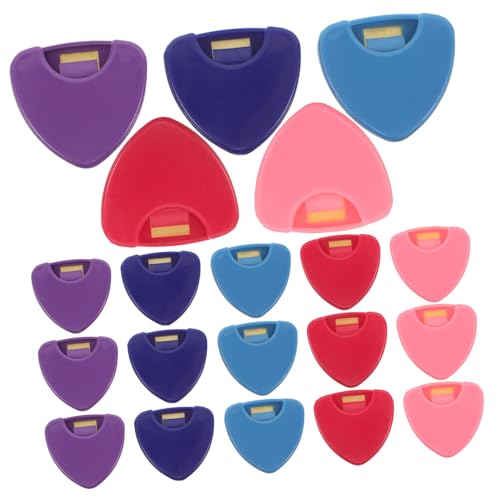 VANZACK 25 Stück Teiliges Mini Gitarrenplektrum Farbigem Dreieck-aufbewahrungsbox Tragbarer Gitarren-plektrumhalter für Banjo Bass Ukulele Sicherer Kunststoff-Organizer für Akustische von VANZACK