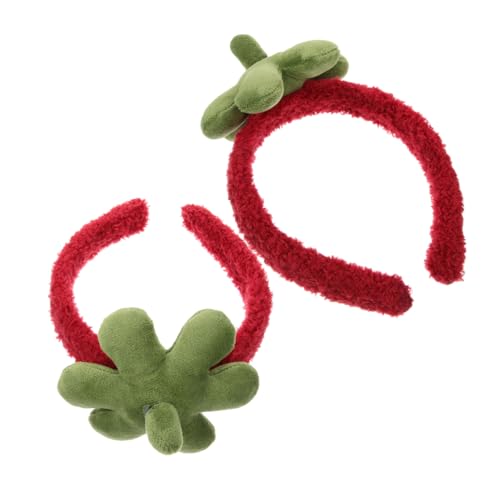 VANZACK 2stücke Erdbeer Stirnband Für Frauen Mädchen Haarband Hautpflege Stirnband Süßes Haar Zubehör Frucht Design Kopfbedeckung Foto Requisiten von VANZACK