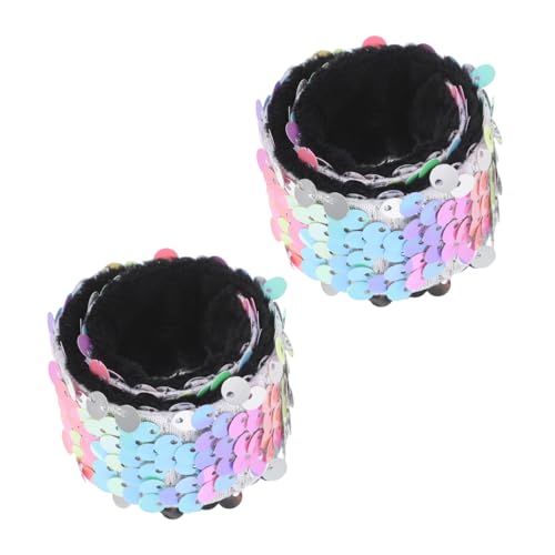 VANZACK 2Stücke Glitzer Slap Armbänder für Reversible Pailletten Armbänder für Geburtstagsfeiern und Kreative Anlässe Sicher und Bequem für Mädchen und Jungen Geeignet von VANZACK