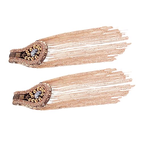 VANZACK 2Stücke Quaste Schulterklappen mit Fransen Abnehmbare Schulterdekoration für Jacken Hüte Goldene Schulterapplikationen für Outfits von VANZACK