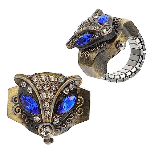 VANZACK 2stücke Finger Watch Retro Elastische Ringuhr Für Und Frauen Kreative Fidget Uhr Mit Klarsicht-zifferblatt Für Anlässe Und Modeschmuck von VANZACK