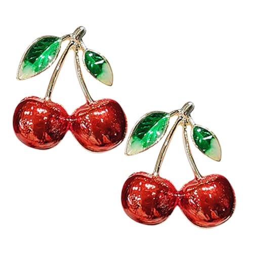 VANZACK 2Stücke Teiliges Kirschbroschen Legierung Süßes Kawaii Zubehör für Frauenkleidung Pins für Taschen Rucksäcke Outfits Anstecknadeln von VANZACK