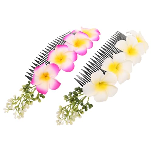 VANZACK 2stücke Tropische Haarnadeln Aus Plumeria Für Frauen Boho Stil Haarschmuck Haarkamm Für Hochzeit Party Strand Urlaub Haarspange Für Urlaub von VANZACK