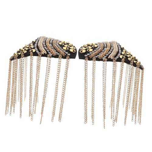 VANZACK 2Stücke Vintage Schulterklappen mit Fransen Handgefertigte Epauletten für Goldene Schulterabzeichen für Halloween Cosplay Besondere Anlässe Mühelos Anbringbar von VANZACK