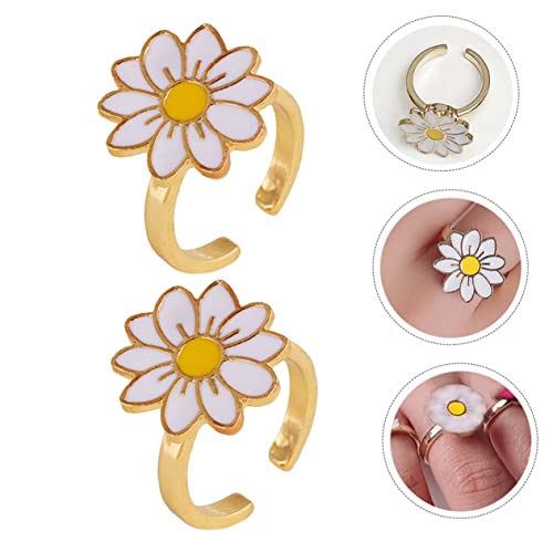 VANZACK 2Stücke Zappeln Ringe Kreative Drehbare Angstringe Relief Fidget Ringe Für Lustige Rotationsringe Für Spielspaß von VANZACK
