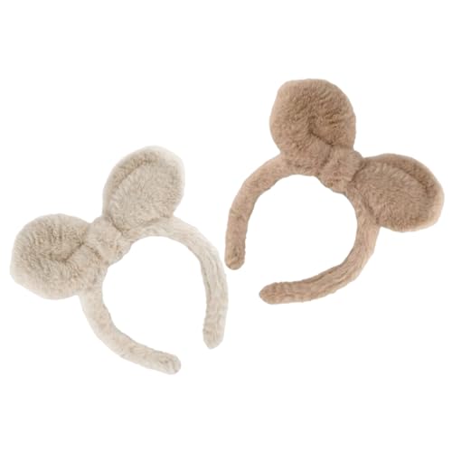 VANZACK 2stücke Kuscheliges Plüsch-haarband Mit Hasenohren in Khaki Für Cosplay Makeup Alltag Verstellbares Und Weiches Stirnband Für Damen Und Mädchen von VANZACK