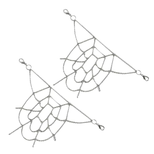 VANZACK 2stücke Silber Hosenkette Mit Spinnennetz Design Lagenketten Für Jeans Und Gürtel Einstellbare Für Damen Und Herren Hip-hop Rock Accessoire von VANZACK