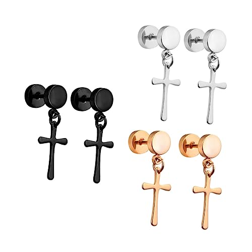 VANZACK 3 Paare Ohrringe Damen Ohrstecker Hypoallergen Glänzendes Design für Täglichen Gebrauch Besondere Anlässe von VANZACK