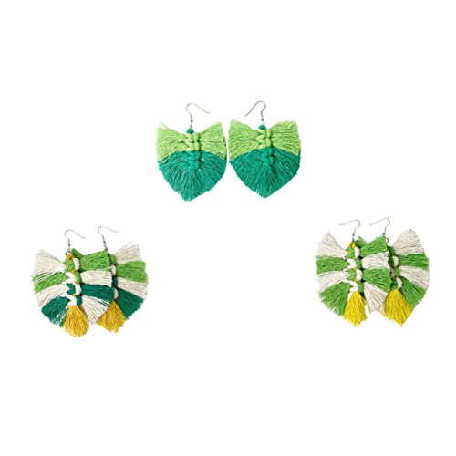 VANZACK 3 Paare Tassel Ohrringe für Damen Handgefertigte Ohrringe mit Fransen für Patrick's Day Ohrhänger Passend zu Jedem Outfit und VANZACK 3 Paare Tassel Ohrringe für Damen Handgefertigte Ohrringe mit Fransen für Patrick's Day Ohrhänger Passend zu Jedem Outfit und von VANZACK