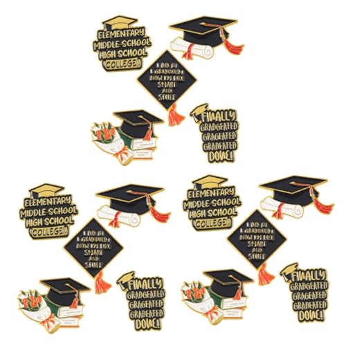 VANZACK 3 Sätze Graduation Lapel Pins Teiliges Kreatives Abzeichen Mit Akademischem Hut Langlebige Metall Broschen Für Rucksäcke Kleidung Zur Graduierung 5 Stück * 3 von VANZACK