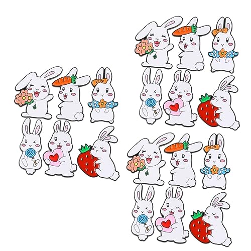 VANZACK 3 Sätze Lustige Häschen Broschen Cartoon Anstecker Für Damen Kleidung Party Accessoire Für Ostern Festliche Anlässe 6 Stück * 3 von VANZACK