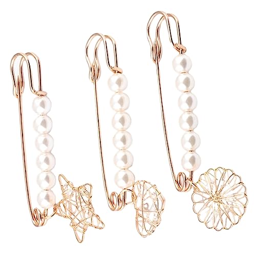 VANZACK 3 Stück Frauen Brosche Perle Anstecknadel Dekorative Kleidung Corsage Schmuck für Partys Geburtstage Valentinstag Elegant und Auffällig von VANZACK